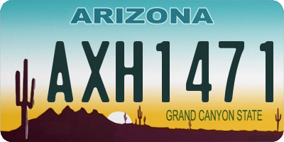 AZ license plate AXH1471