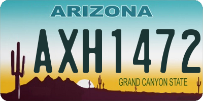 AZ license plate AXH1472