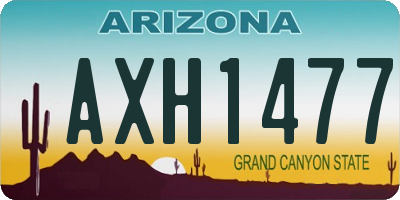 AZ license plate AXH1477