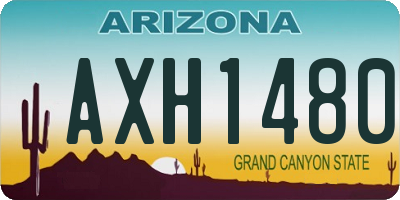 AZ license plate AXH1480
