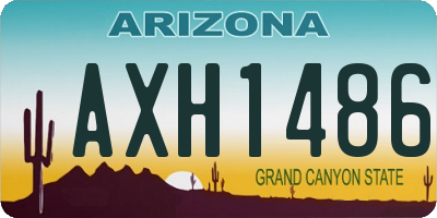 AZ license plate AXH1486