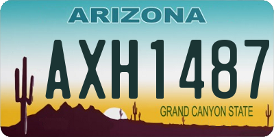 AZ license plate AXH1487