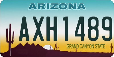 AZ license plate AXH1489