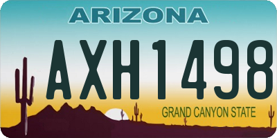 AZ license plate AXH1498