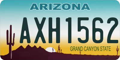 AZ license plate AXH1562