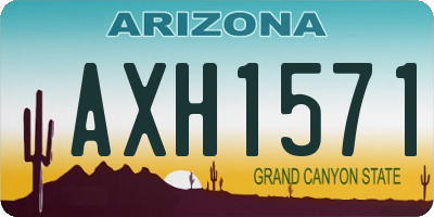 AZ license plate AXH1571