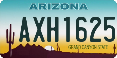 AZ license plate AXH1625