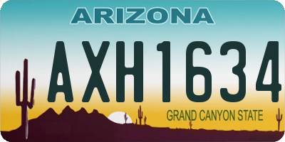 AZ license plate AXH1634