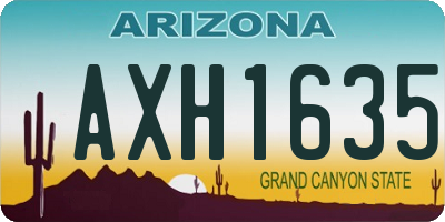 AZ license plate AXH1635