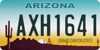 AZ license plate AXH1641
