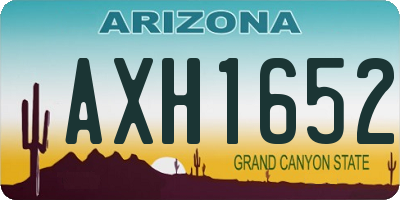 AZ license plate AXH1652
