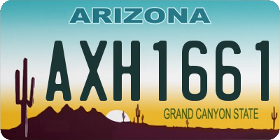 AZ license plate AXH1661