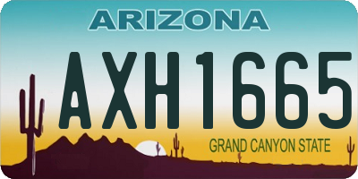 AZ license plate AXH1665