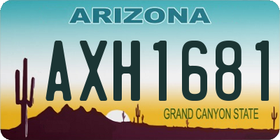 AZ license plate AXH1681