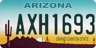 AZ license plate AXH1693