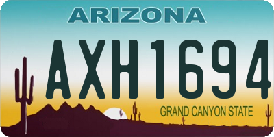 AZ license plate AXH1694