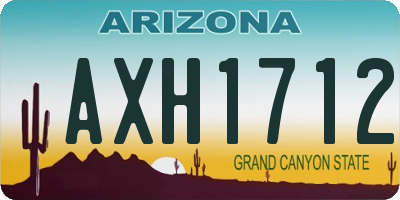 AZ license plate AXH1712
