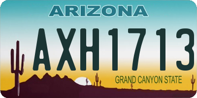 AZ license plate AXH1713