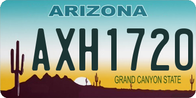 AZ license plate AXH1720