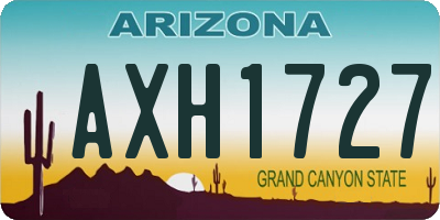 AZ license plate AXH1727