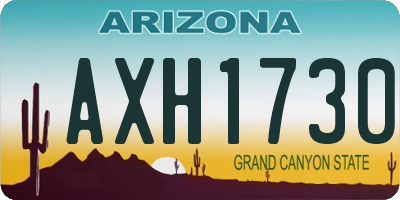 AZ license plate AXH1730