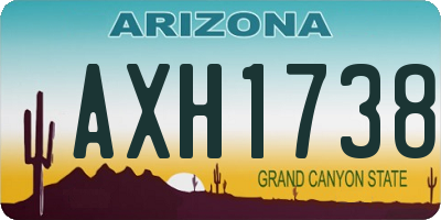 AZ license plate AXH1738