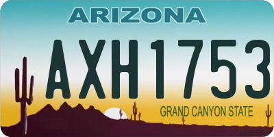 AZ license plate AXH1753