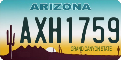 AZ license plate AXH1759