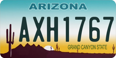 AZ license plate AXH1767