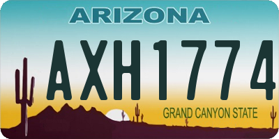 AZ license plate AXH1774