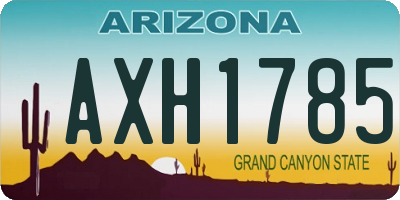 AZ license plate AXH1785