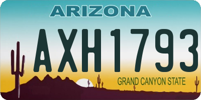 AZ license plate AXH1793