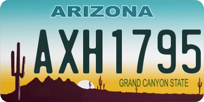 AZ license plate AXH1795