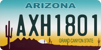 AZ license plate AXH1801
