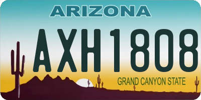 AZ license plate AXH1808