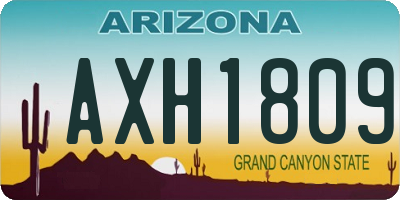 AZ license plate AXH1809