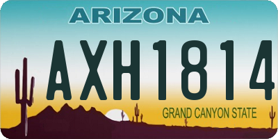 AZ license plate AXH1814