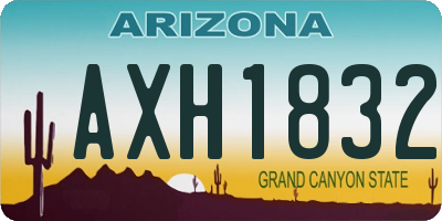 AZ license plate AXH1832