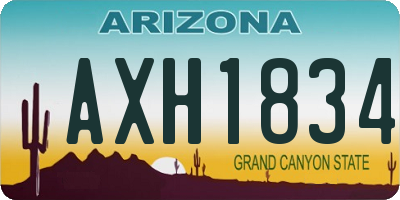 AZ license plate AXH1834