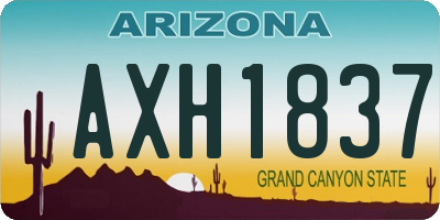AZ license plate AXH1837