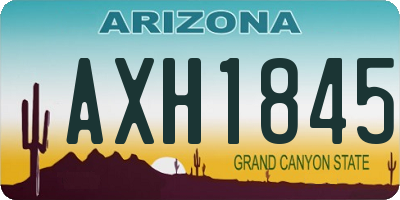AZ license plate AXH1845