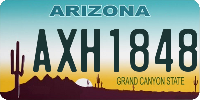 AZ license plate AXH1848