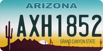 AZ license plate AXH1852