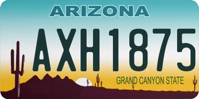 AZ license plate AXH1875