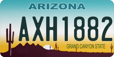 AZ license plate AXH1882