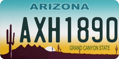 AZ license plate AXH1890