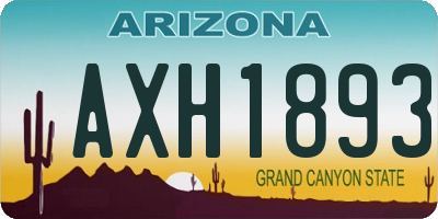 AZ license plate AXH1893