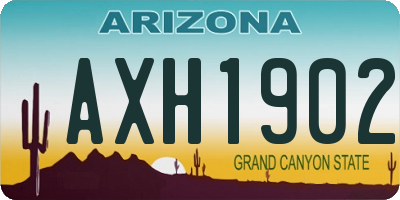 AZ license plate AXH1902