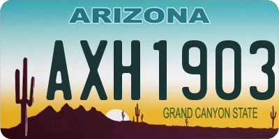AZ license plate AXH1903