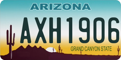 AZ license plate AXH1906
